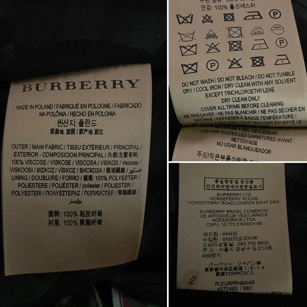 NWT BURBERRY Aria Achni Pleat Detail Check Midi Dress Size 38 US 4 - Picture 14 of 16
